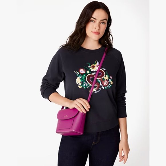 Kate Spade NY Elsie Flap Crossbody Bag Baja Rose Pink Leather - Picture 2 of 5